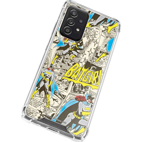 DC Comics Batman Batgirl Vintage Action pose pattern Galaxy A52 5G Clear Case