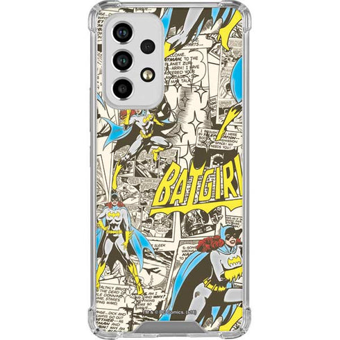 DC Comics Batman Batgirl Vintage Action pose pattern Galaxy A53 5G Clear Case