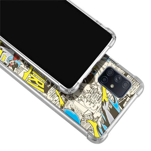 DC Comics Batman Batgirl Vintage Action pose pattern Galaxy A71 5G Clear Case