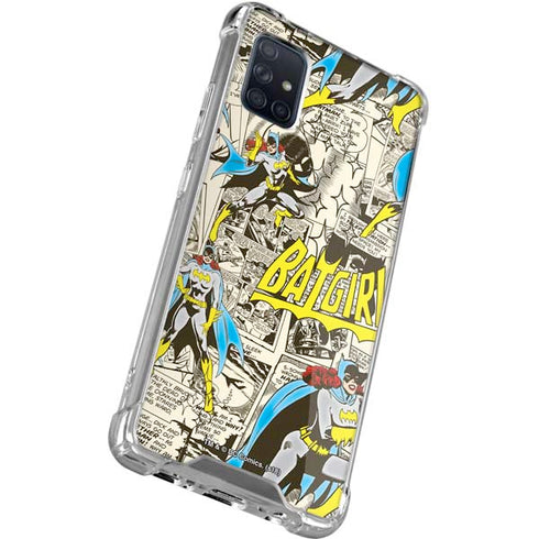 DC Comics Batman Batgirl Vintage Action pose pattern Galaxy A71 5G Clear Case