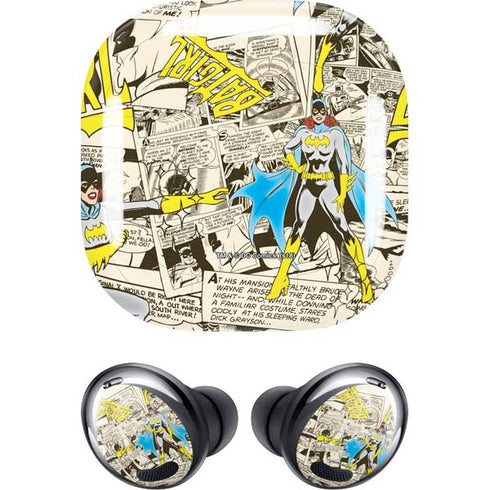 DC Comics Batman Batgirl Vintage Action pose pattern Galaxy Buds Pro Skin