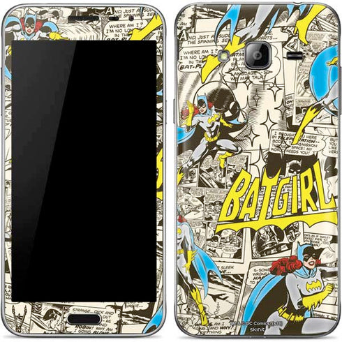 DC Comics Batman Batgirl Vintage Action pose pattern Galaxy J3 Skin