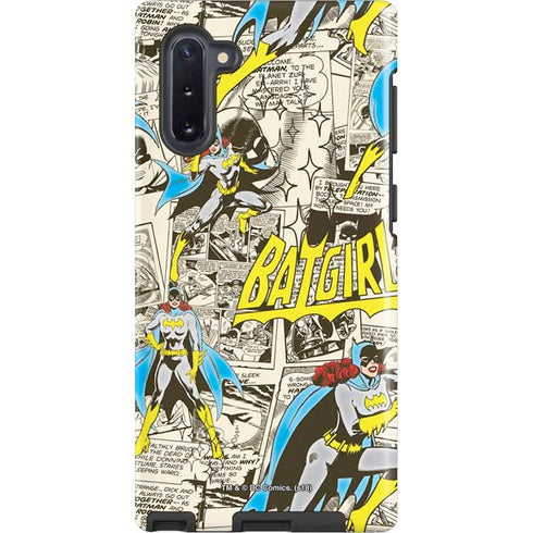 DC Comics Batman Batgirl Vintage Action pose pattern Galaxy Note 10 Pro Case