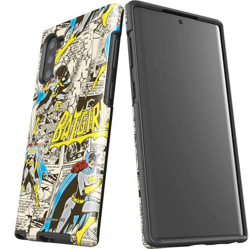 DC Comics Batman Batgirl Vintage Action pose pattern Galaxy Note 10 Pro Case