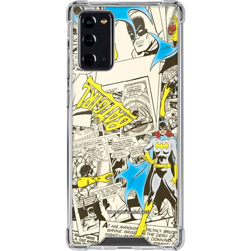 DC Comics Batman Batgirl Vintage Action pose pattern Galaxy Note20 5G Clear Case
