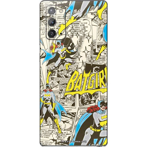 DC Comics Batman Batgirl Vintage Action pose pattern Galaxy Note20 5G Skin