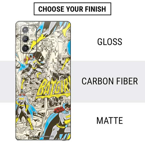 DC Comics Batman Batgirl Vintage Action pose pattern Galaxy Note20 5G Skin