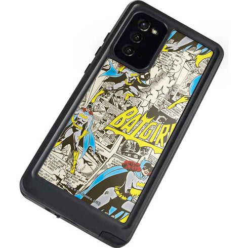 DC Comics Batman Batgirl Vintage Action pose pattern Galaxy Note20 5G Waterproof Case