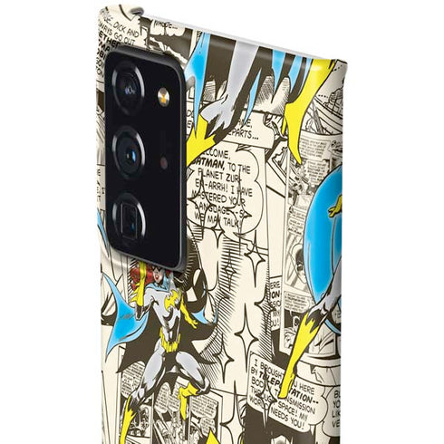 DC Comics Batman Batgirl Vintage Action pose pattern Galaxy Note20 Ultra 5G Lite Case