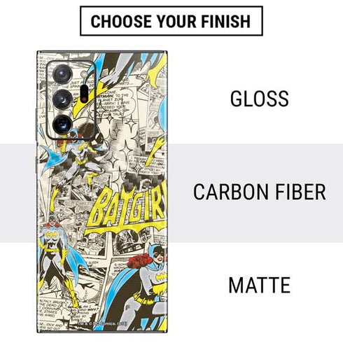 DC Comics Batman Batgirl Vintage Action pose pattern Galaxy Note20 Ultra 5G Skin