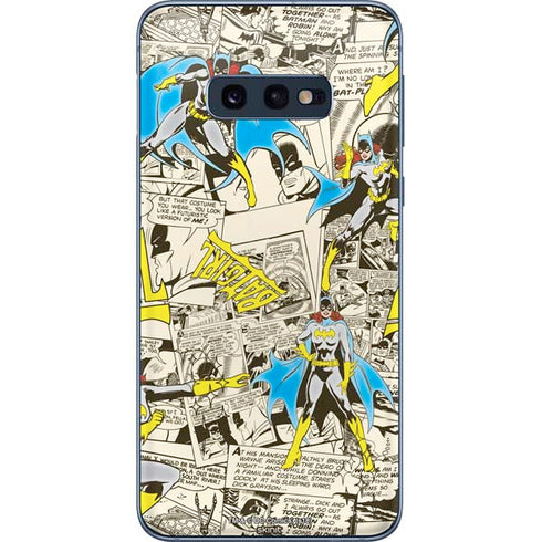 DC Comics Batman Batgirl Vintage Action pose pattern Galaxy S10e Skin