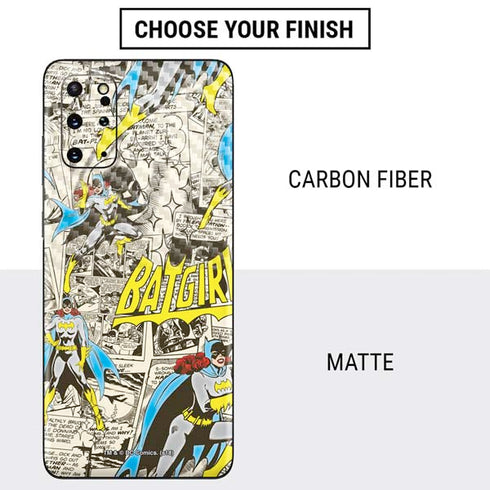 DC Comics Batman Batgirl Vintage Action pose pattern Galaxy S20 Plus Skin