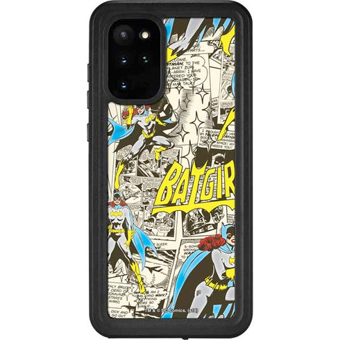 DC Comics Batman Batgirl Vintage Action pose pattern Galaxy S20 Plus Waterproof Case