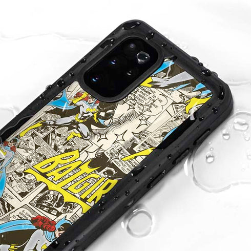 DC Comics Batman Batgirl Vintage Action pose pattern Galaxy S20 Plus Waterproof Case