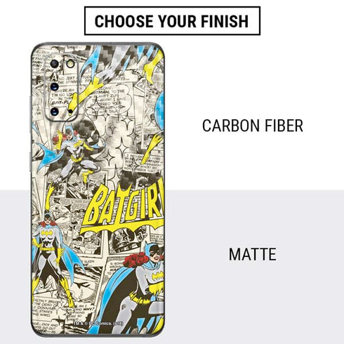 DC Comics Batman Batgirl Vintage Action pose pattern Galaxy S20 Skin