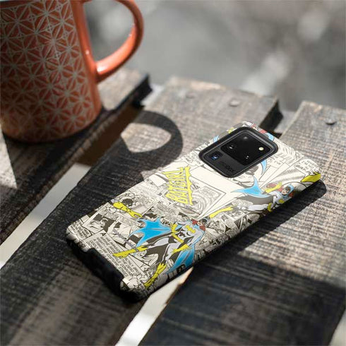 DC Comics Batman Batgirl Vintage Action pose pattern Galaxy S20 Ultra 5G Pro Case