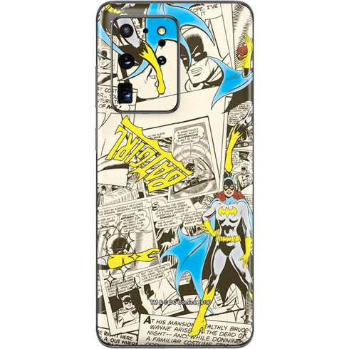 DC Comics Batman Batgirl Vintage Action pose pattern Galaxy S20 Ultra 5G Skin