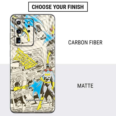 DC Comics Batman Batgirl Vintage Action pose pattern Galaxy S20 Ultra 5G Skin