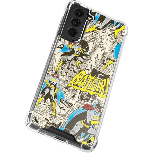 DC Comics Batman Batgirl Vintage Action pose pattern Galaxy S21 5G Clear Case