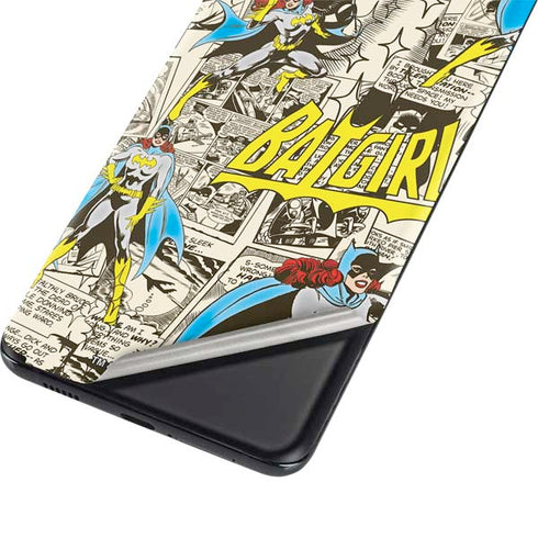 DC Comics Batman Batgirl Vintage Action pose pattern Galaxy S21 5G Skin