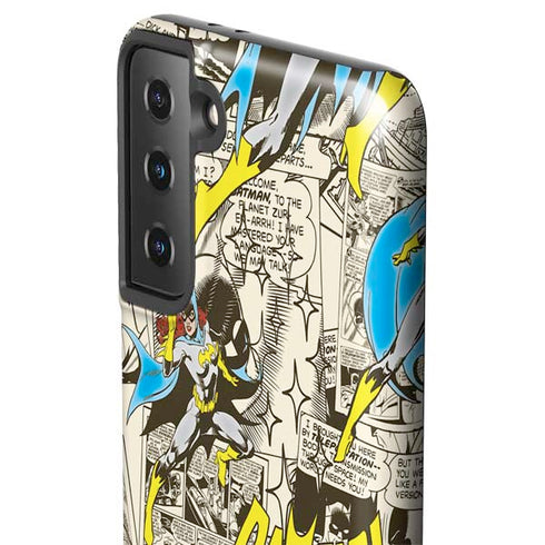 DC Comics Batman Batgirl Vintage Action pose pattern Galaxy S21 FE Pro Case