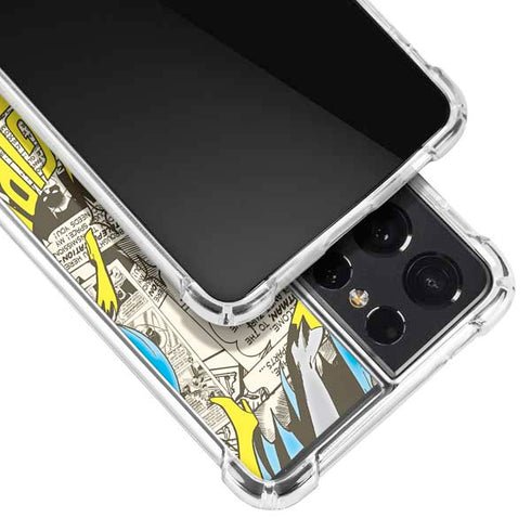 DC Comics Batman Batgirl Vintage Action pose pattern Galaxy S21 Ultra 5G Clear Case