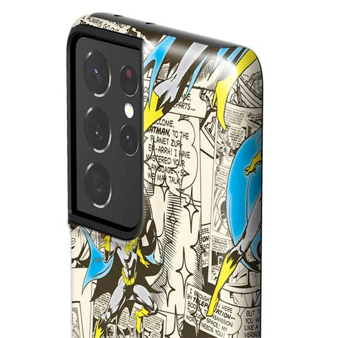 DC Comics Batman Batgirl Vintage Action pose pattern Galaxy S21 Ultra 5G Pro Case