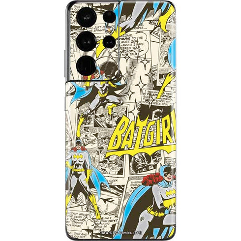 DC Comics Batman Batgirl Vintage Action pose pattern Galaxy S21 Ultra 5G Skin
