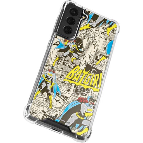 DC Comics Batman Batgirl Vintage Action pose pattern Galaxy S22 Plus Clear Case