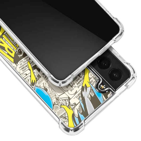 DC Comics Batman Batgirl Vintage Action pose pattern Galaxy S22 Plus Clear Case