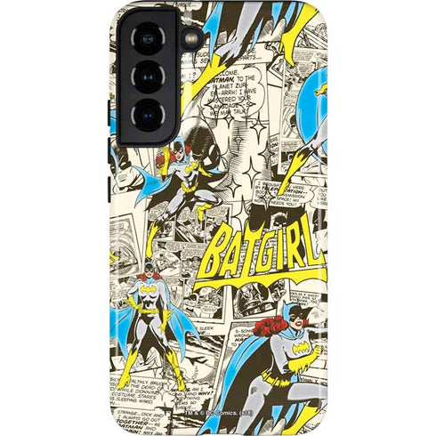 DC Comics Batman Batgirl Vintage Action pose pattern Galaxy S22 Plus Pro Case