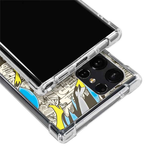 DC Comics Batman Batgirl Vintage Action pose pattern Galaxy S22 Ultra Clear Case