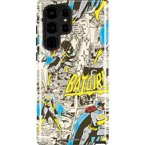 DC Comics Batman Batgirl Vintage Action pose pattern Galaxy S22 Ultra Pro Case