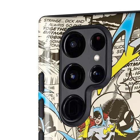 DC Comics Batman Batgirl Vintage Action pose pattern Galaxy S22 Ultra Pro Case