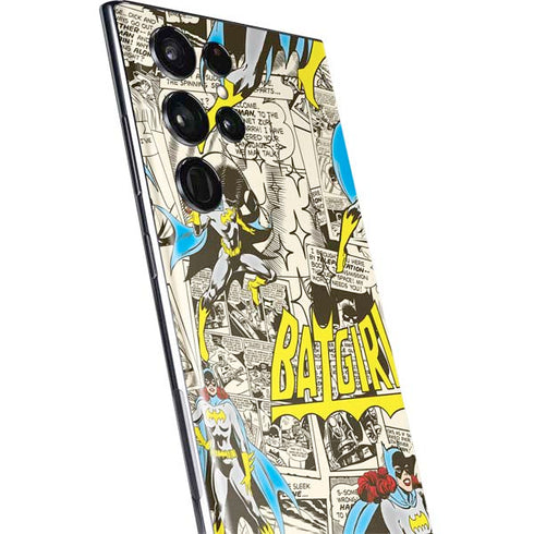 DC Comics Batman Batgirl Vintage Action pose pattern Galaxy S22 Ultra Skin