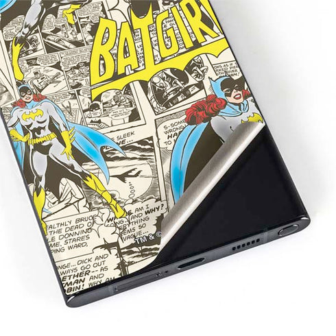 DC Comics Batman Batgirl Vintage Action pose pattern Galaxy S22 Ultra Skin