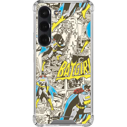 DC Comics Batman Batgirl Vintage Action pose pattern Galaxy S23 Clear Case