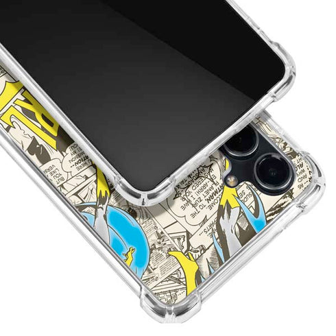 DC Comics Batman Batgirl Vintage Action pose pattern Galaxy S23 FE Clear Case