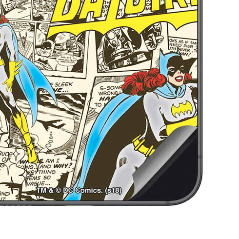 DC Comics Batman Batgirl Vintage Action pose pattern Galaxy S23 FE Skin