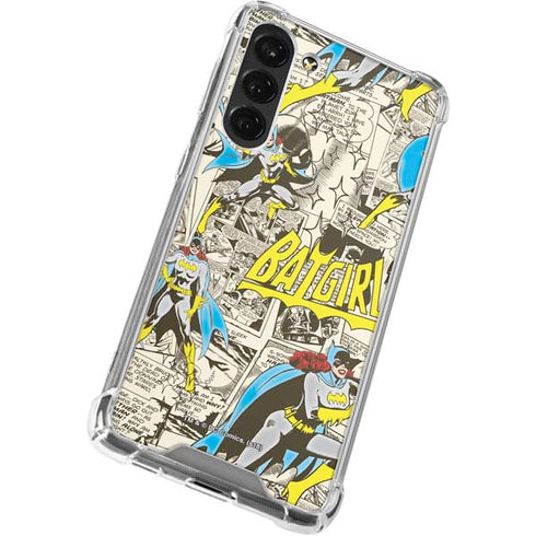 DC Comics Batman Batgirl Vintage Action pose pattern Galaxy S23 Plus Clear Case