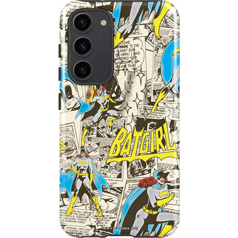 DC Comics Batman Batgirl Vintage Action pose pattern Galaxy S23 Plus Pro Case