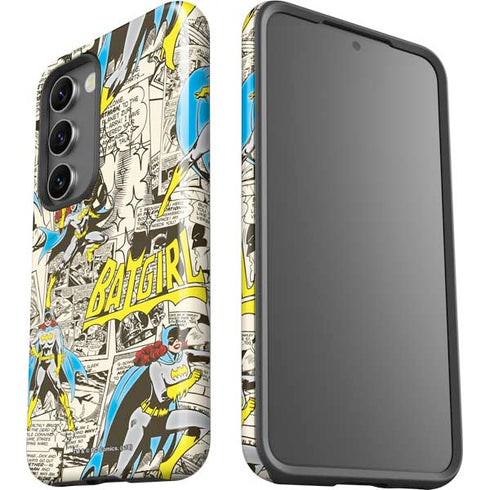 DC Comics Batman Batgirl Vintage Action pose pattern Galaxy S23 Plus Pro Case