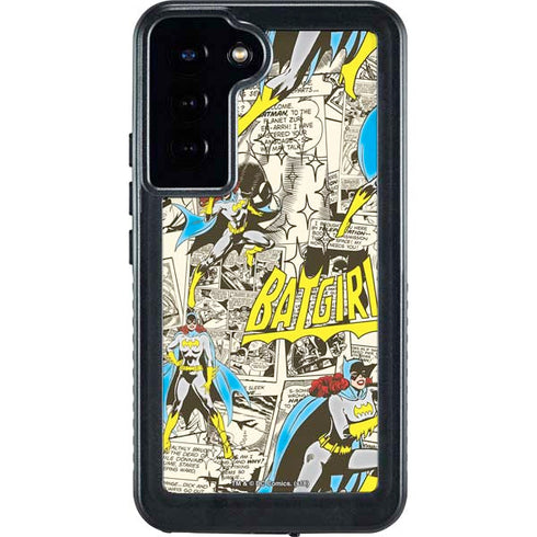 DC Comics Batman Batgirl Vintage Action pose pattern Galaxy S23 Plus Waterproof Case