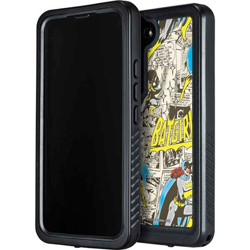 DC Comics Batman Batgirl Vintage Action pose pattern Galaxy S23 Plus Waterproof Case