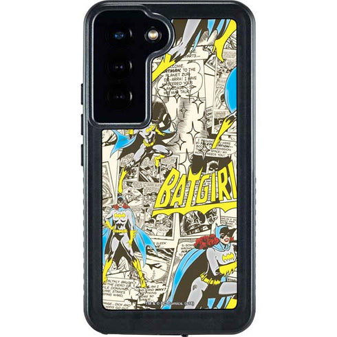DC Comics Batman Batgirl Vintage Action pose pattern Galaxy S23 Waterproof Case