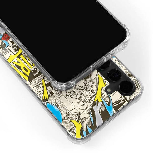DC Comics Batman Batgirl Vintage Action pose pattern Galaxy S24 Plus Clear Case