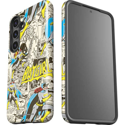 DC Comics Batman Batgirl Vintage Action pose pattern Galaxy S24 Plus Impact Case