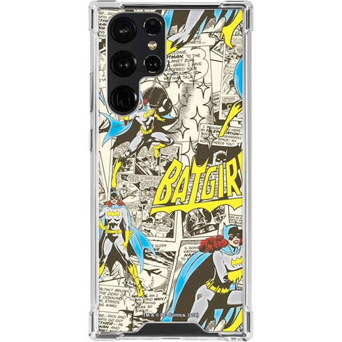 DC Comics Batman Batgirl Vintage Action pose pattern Galaxy S24 Ultra Clear Case