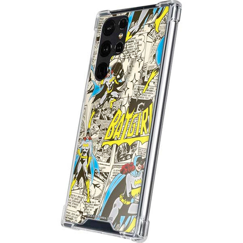DC Comics Batman Batgirl Vintage Action pose pattern Galaxy S24 Ultra Clear Case
