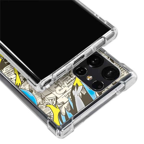 DC Comics Batman Batgirl Vintage Action pose pattern Galaxy S24 Ultra Clear Case